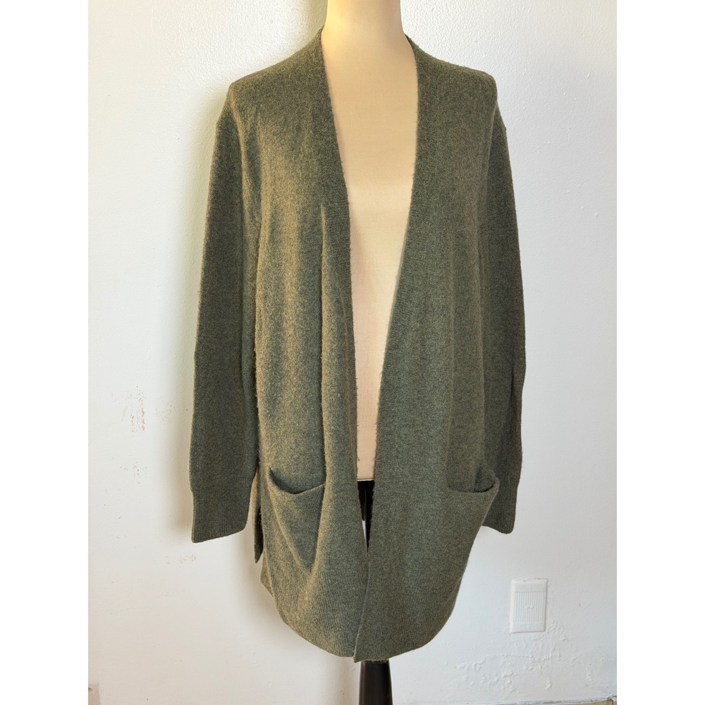 Madewell Cozy Walker Cardigan Olive Green Merino Alpaca Oversized Sweater